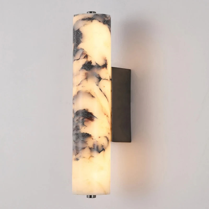 Cilenro | natural marble cylinder wall lamp for bedroom and stairways
