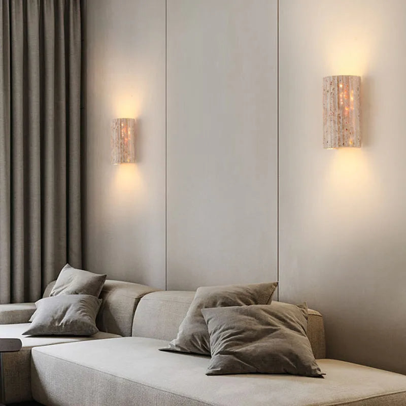 Stoneform | 3D Carved Stone Wall Lamp for Bedrooms & Hallways (1pc)