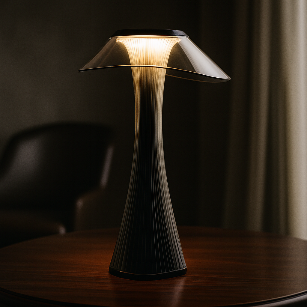 Claria | crystal led touch lamp with usb charging and dimmable lighting