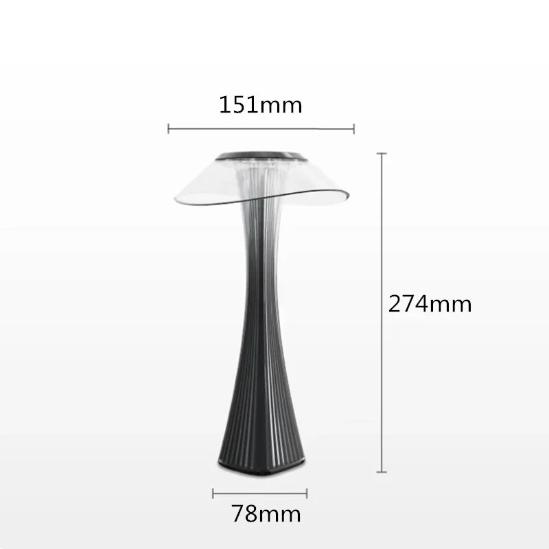 Claria | crystal led touch lamp with usb charging and dimmable lighting