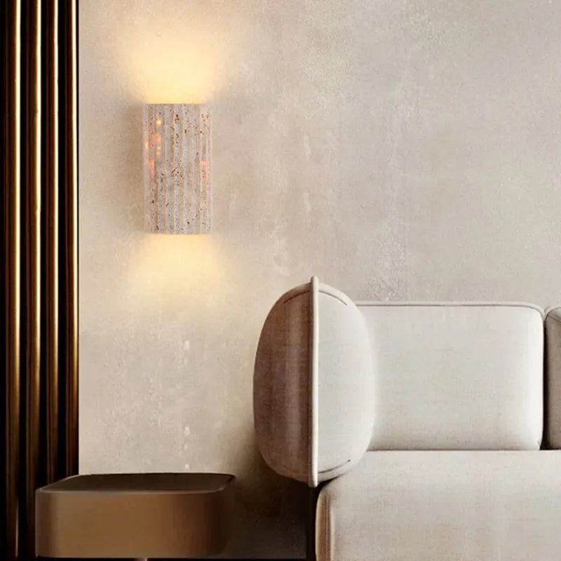 Stoneform | 3D Carved Stone Wall Lamp for Bedrooms & Hallways (1pc)