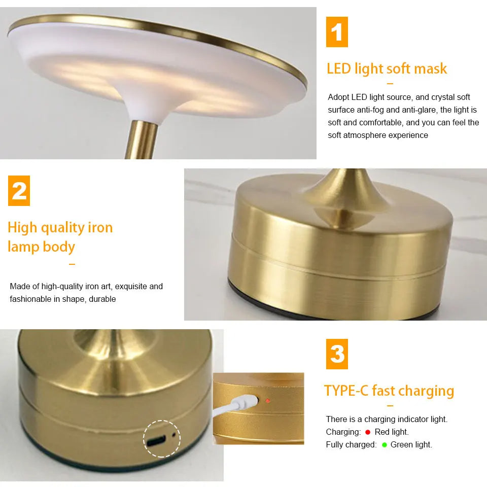 Verro | USB rechargeable led table lamp for bedroom and night reading