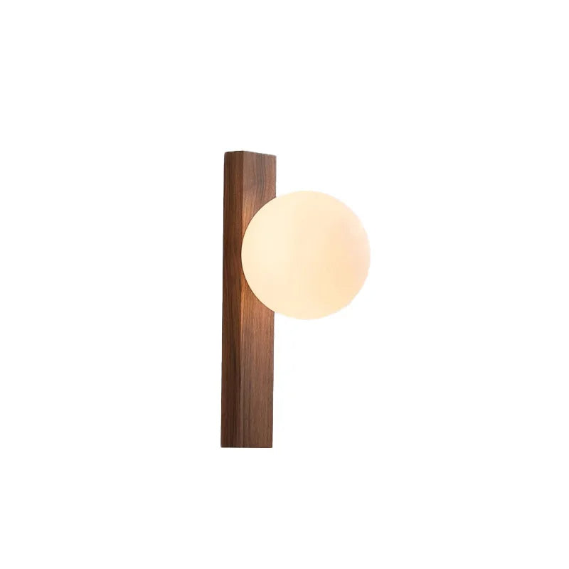 Naturaglobe | Walnut Wood & Glass Sphere Wall Lamp