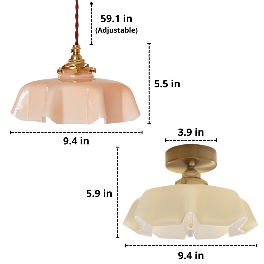 Violet - Glass Flower Pendant & Ceiling Lights
