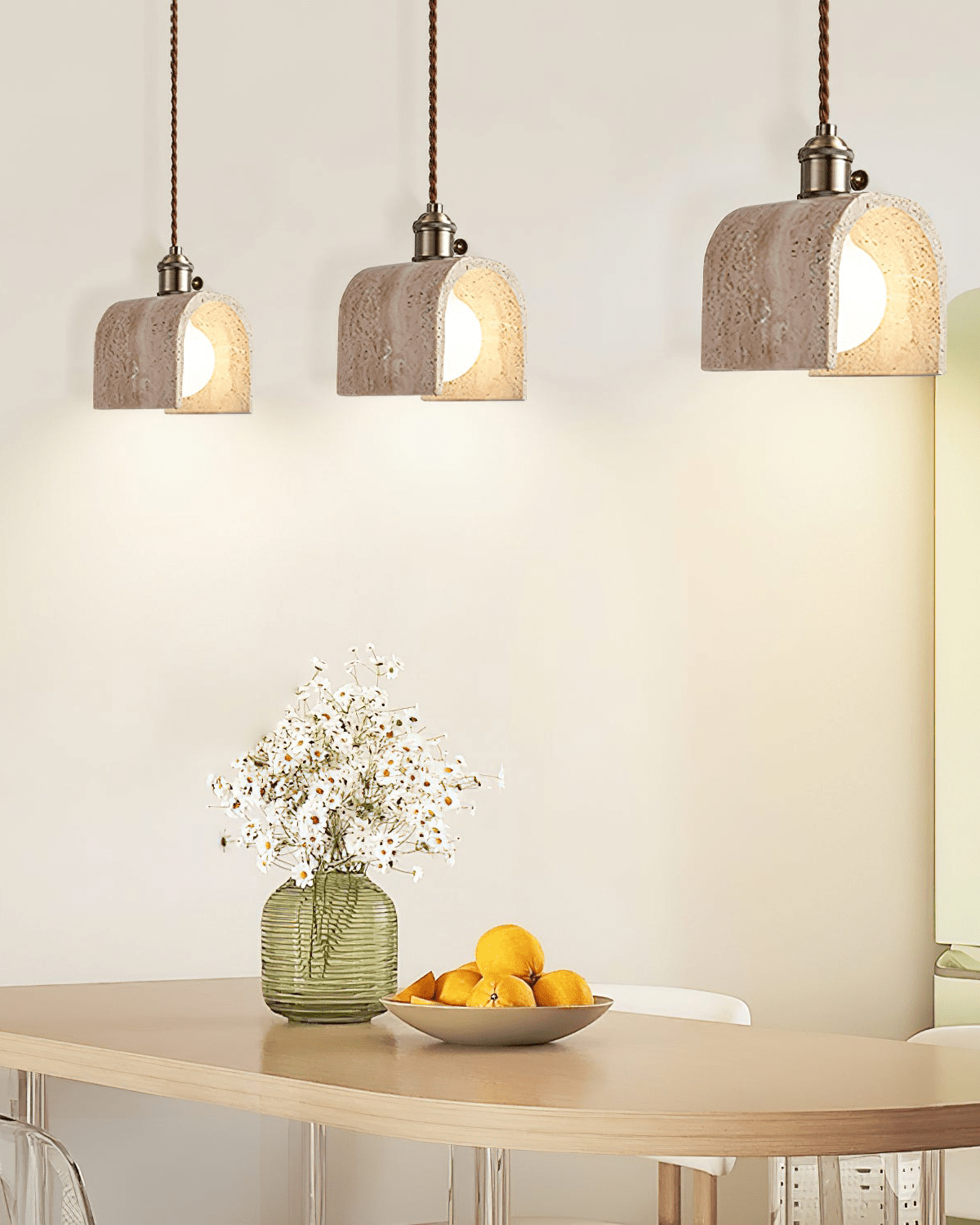 AntoniaVault | Travertine Pendant Light