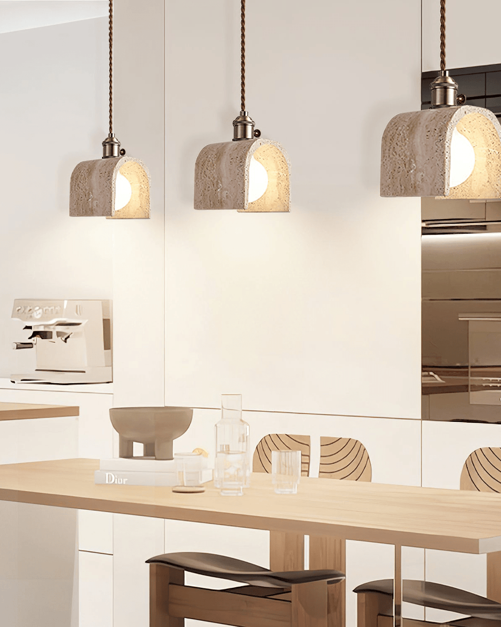 AntoniaVault | Travertine Pendant Light