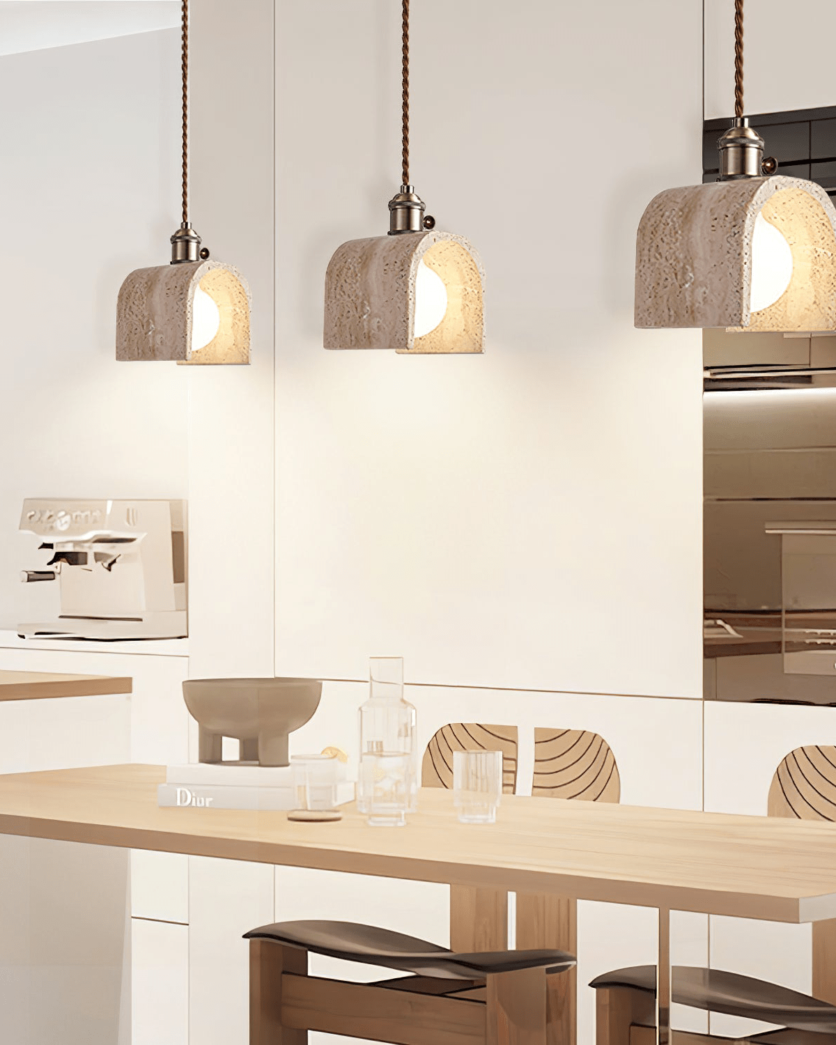 AntoniaVault | Travertine Pendant Light