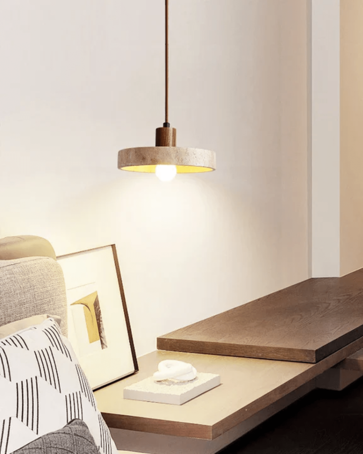 CorneliaTerra | Elegant travertine pendant light
