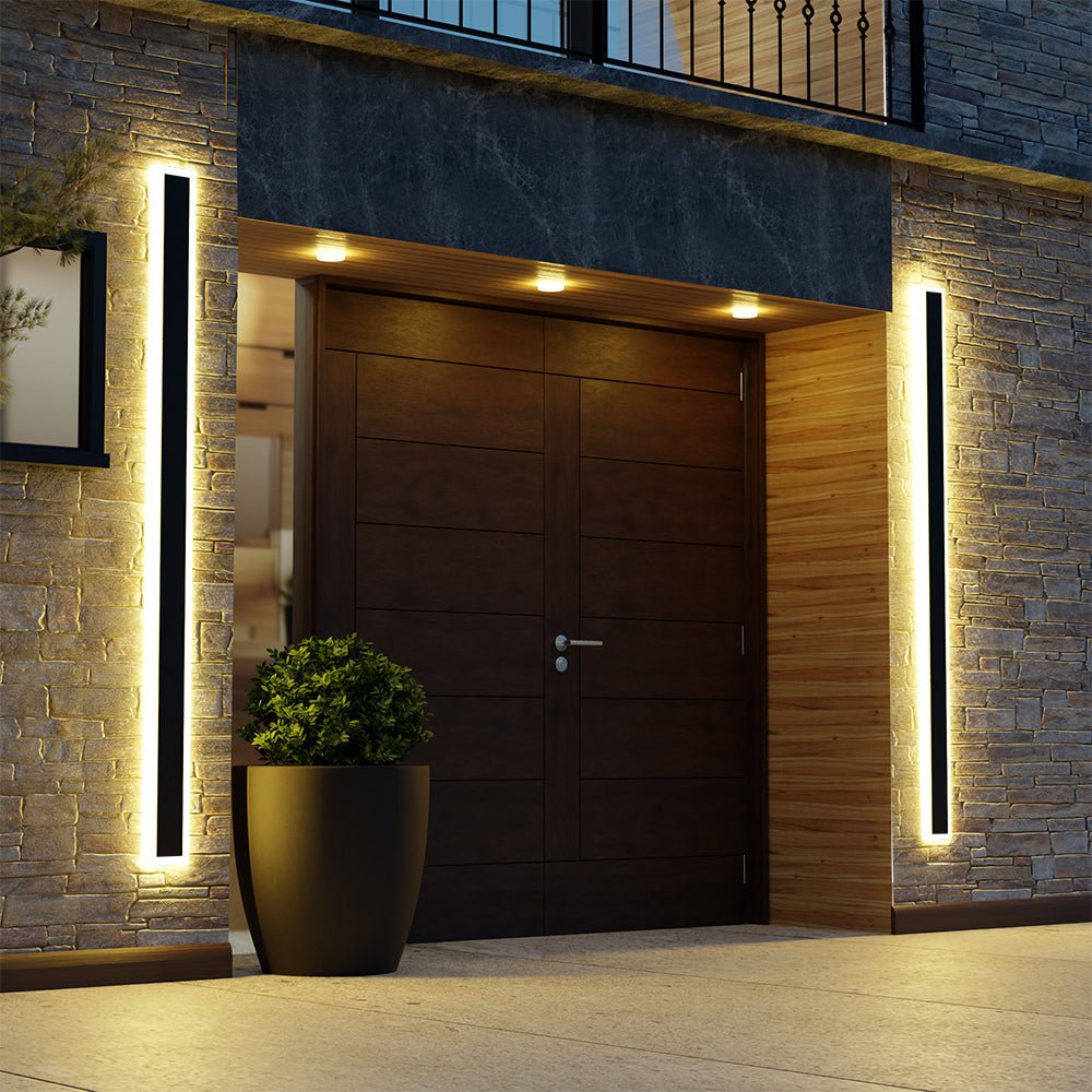 Edgiano | Outdoor wall light made of aluminum and acrylic – IP65, dimmable, modern for outdoors