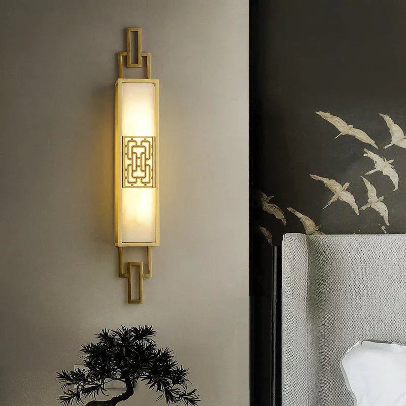 ÉléganceOrient | Chinese wall lamp made of copper and marble