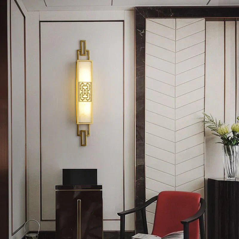 ÉléganceOrient | Chinese wall lamp made of copper and marble