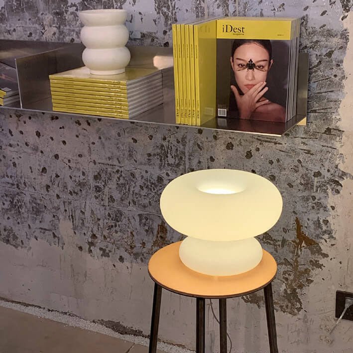 FarkasLuxe | Frosted Glass Mushroom Table Lamp