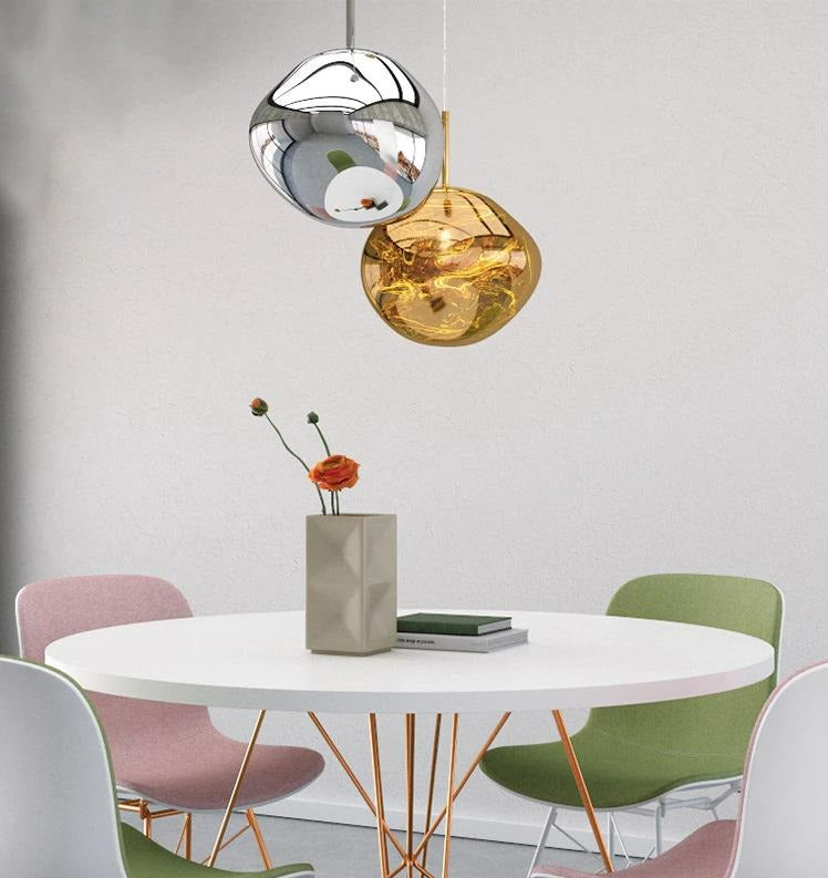 Colorful Warped Pendant Lights