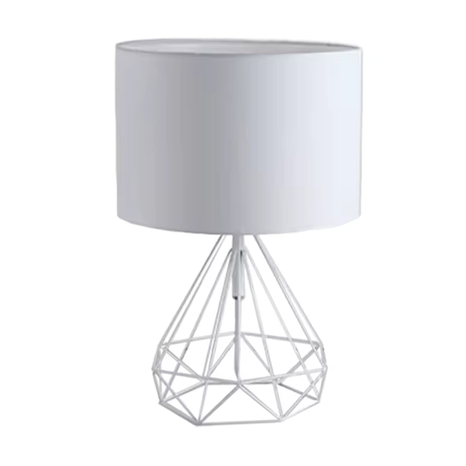 Aurelo | Nordic Geometric Table Lamp with Fabric Shade for Bedroom & Decor