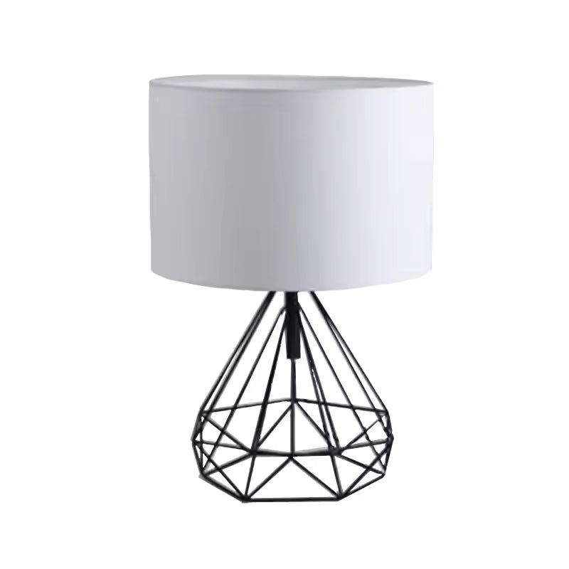 Aurelo | Nordic Geometric Table Lamp with Fabric Shade for Bedroom & Decor