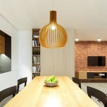 Handmade wood-pendant lamp