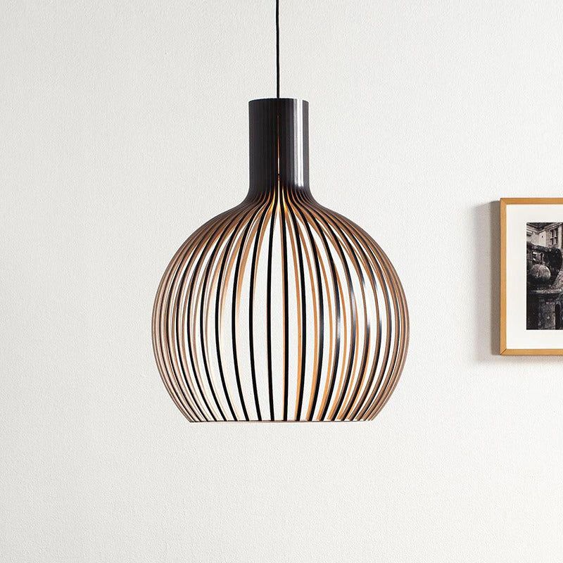 Handmade wood-pendant lamp