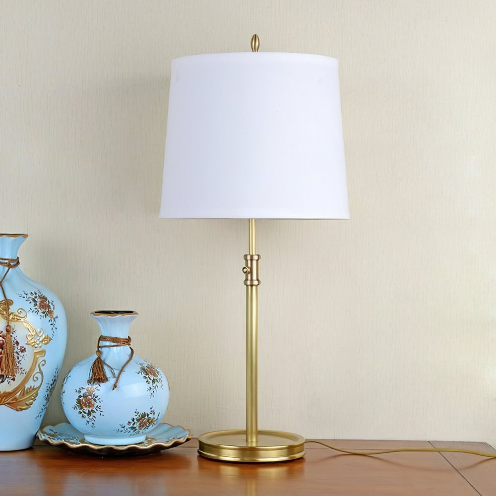 ImperiumLux | Golden table lamp with fabric lampshade