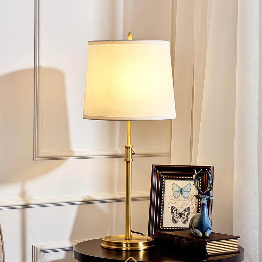 ImperiumLux | Golden table lamp with fabric lampshade