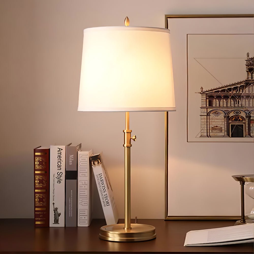 ImperiumLux | Golden table lamp with fabric lampshade
