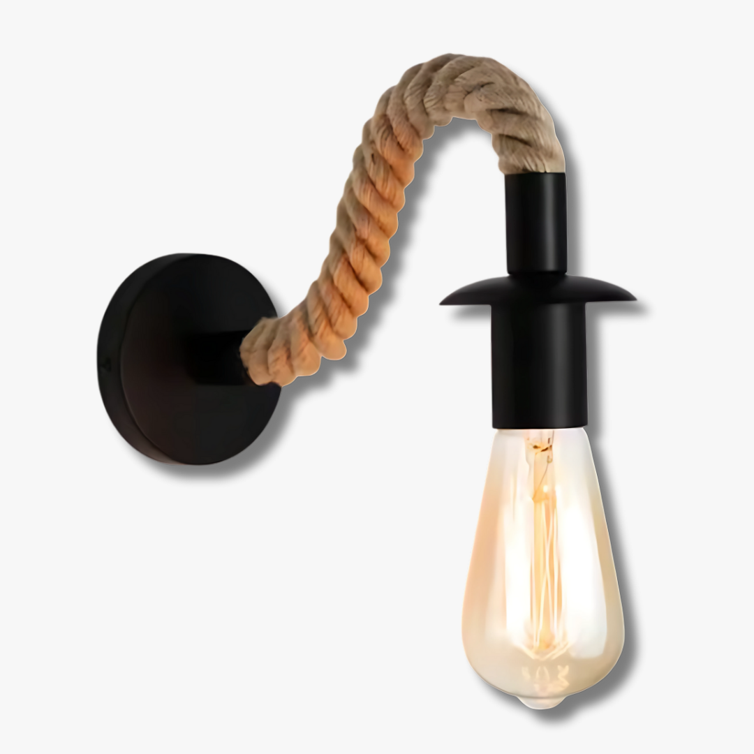 Noster | Iron Wall Lamp with Hemp Rope