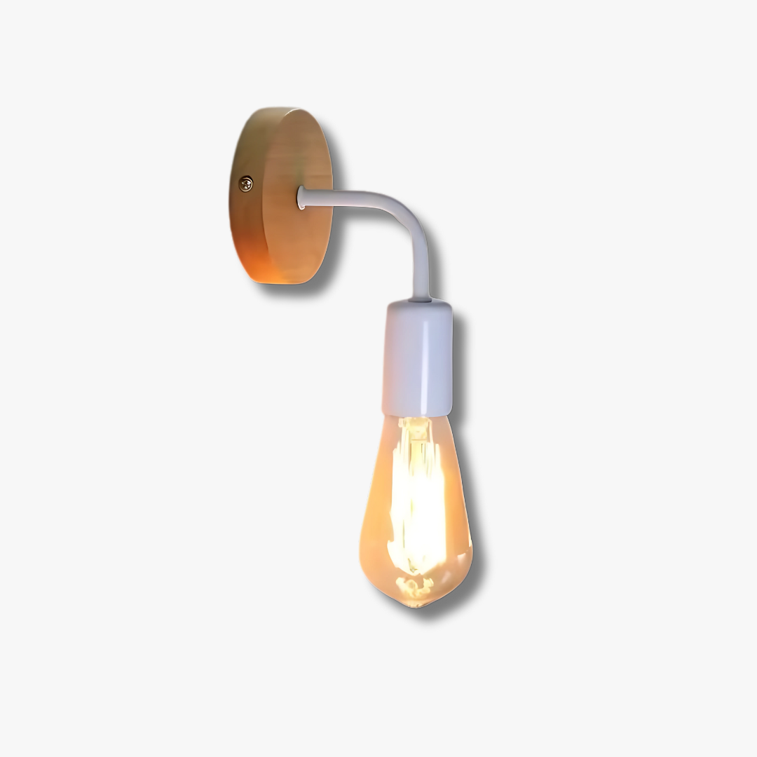 Eldra | Modern Retro Wall Lamp in Wood & Iron