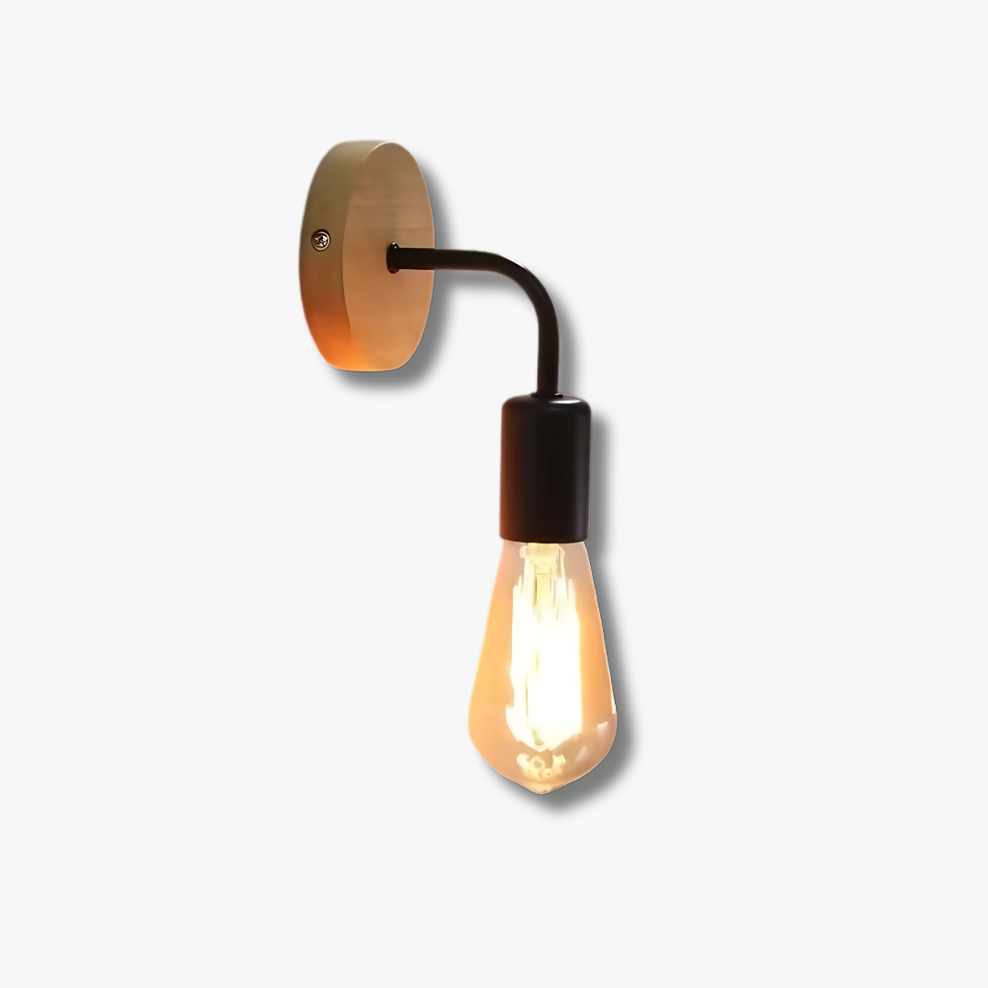 Eldra | Modern Retro Wall Lamp in Wood & Iron
