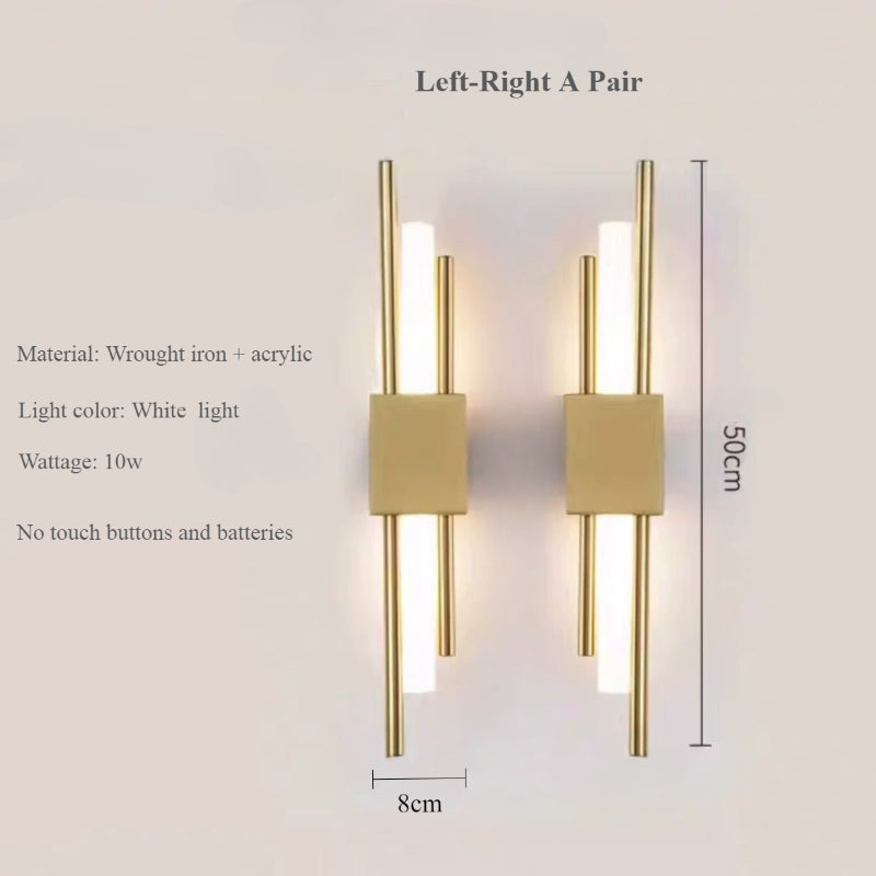 LED Staggered Wireless Wall Sconce – Usb Rechargeable Indoor Lighting for Modern Home Decor