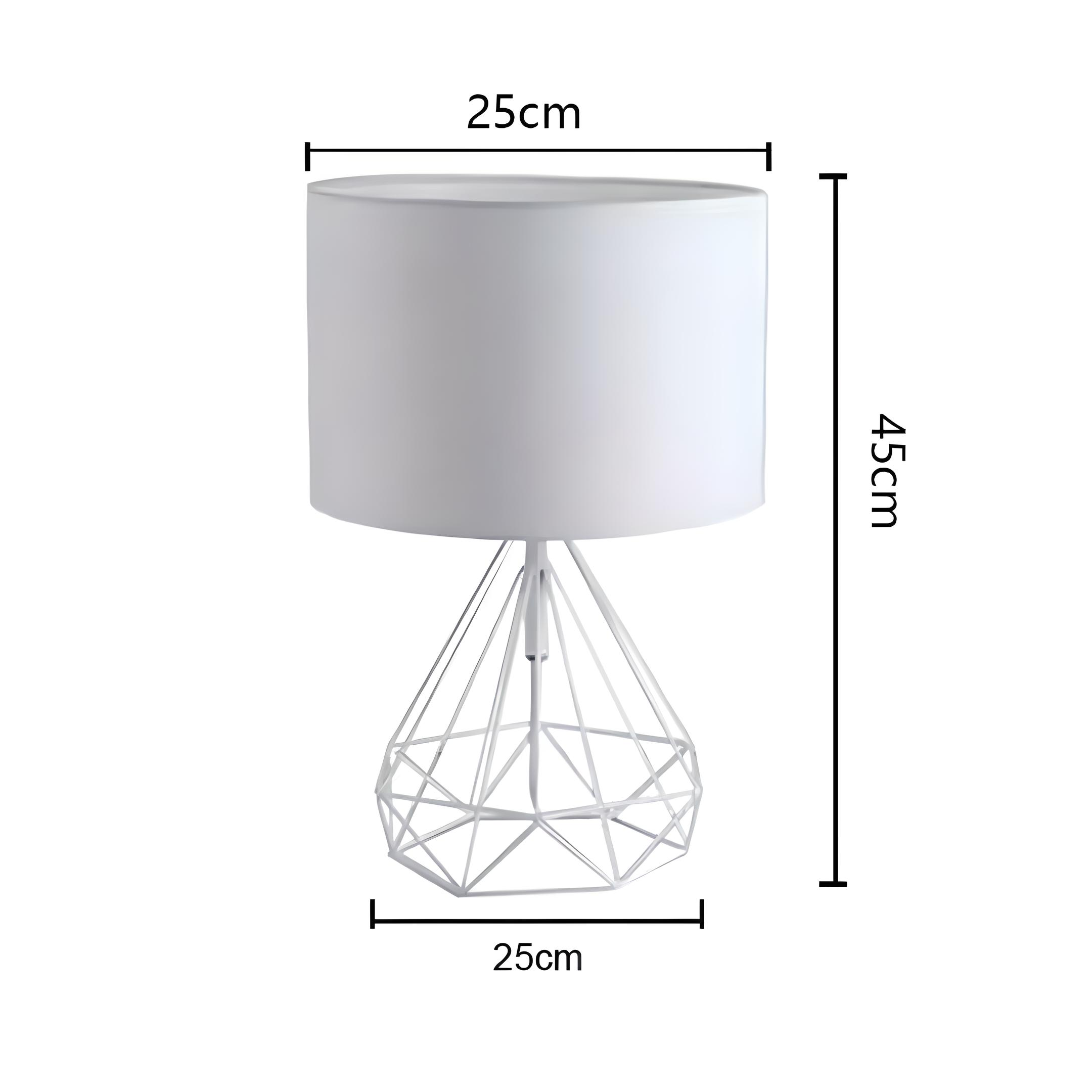 Aurelo | Nordic Geometric Table Lamp with Fabric Shade for Bedroom & Decor