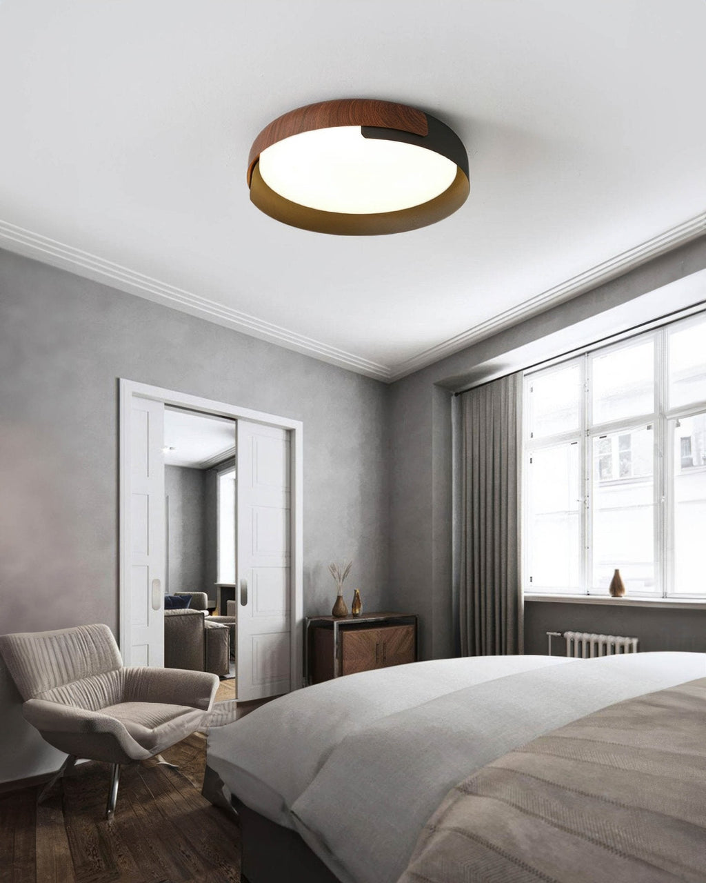NaturalHorizon | Nordic ceiling light with wood effect