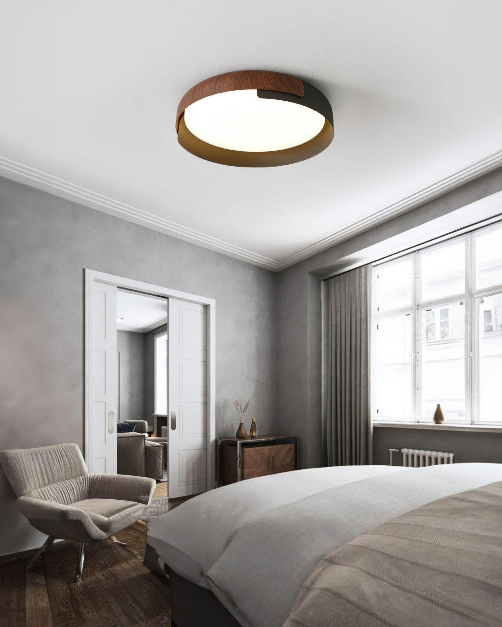 NaturalHorizon | Nordic ceiling light with wood effect