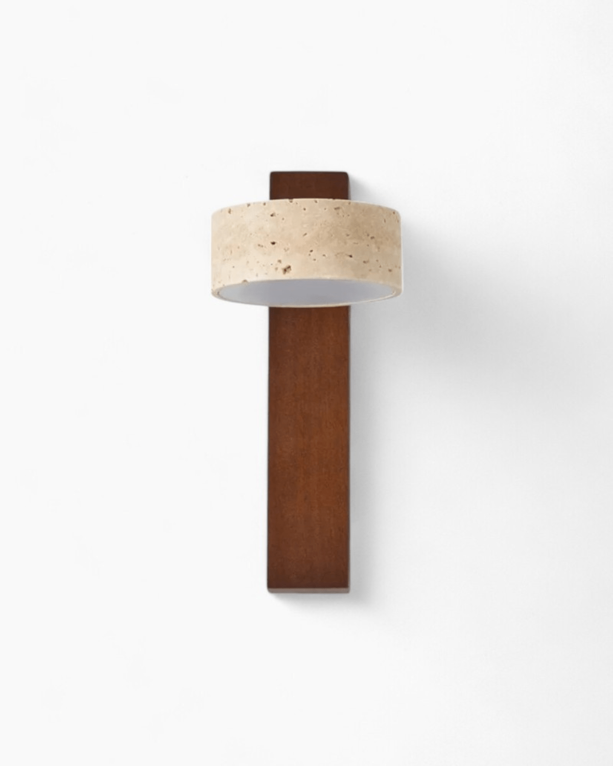 PubliusTerra | Travertine and walnut wood wall light
