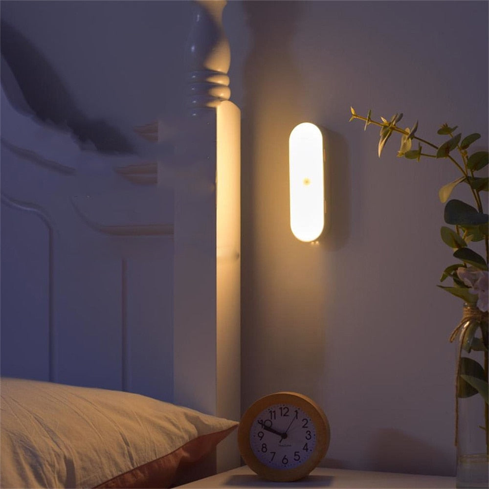 LED USB re -charged wireless movement sensor wall lamp light