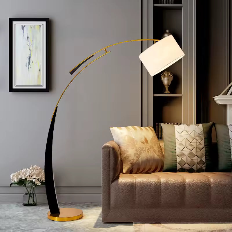 Lunari | Nordic Fabric Shade Floor Lamp for Living Room & Bedroom