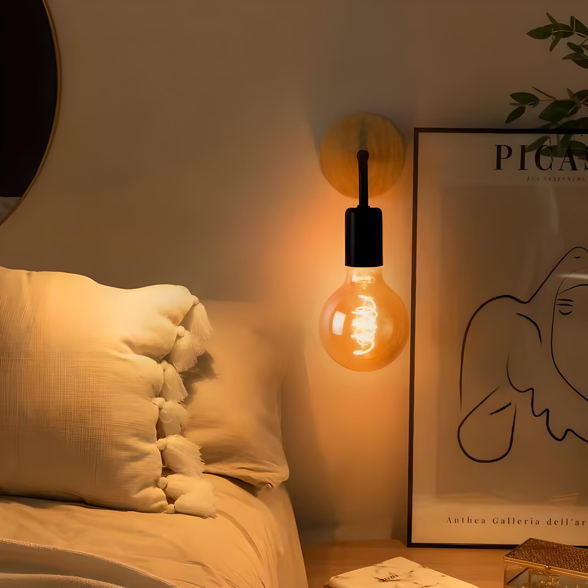 Eldra | Modern Retro Wall Lamp in Wood & Iron