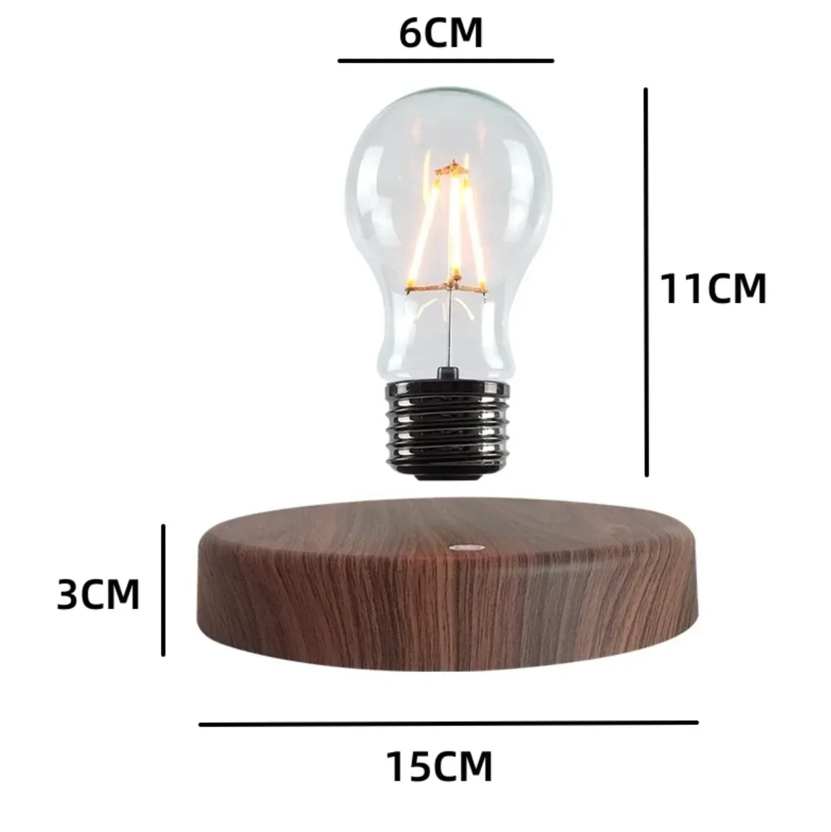 Magnetic Levitation Lamp with Floating LED Bulb, Tri-Color Touch Control Desk Light for Home Office Decoration
