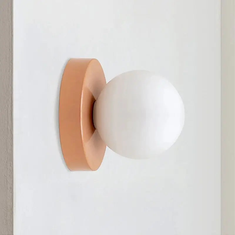 Nordic LED Glass Wall Lamp – Minimalist Base Sconce for Bedroom, Hallway, and Staircase Lighting