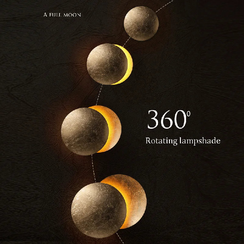 Nordic Vintage Solar Eclipse Wall Lamp – Energy Efficient LED Wall Lights for Indoor and Outdoor Use