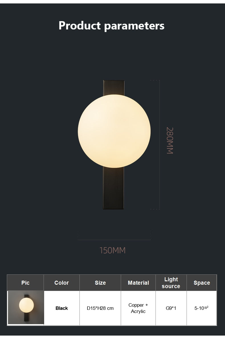 Simple Copper Wall Lamp - Circ LED Wall Sconce