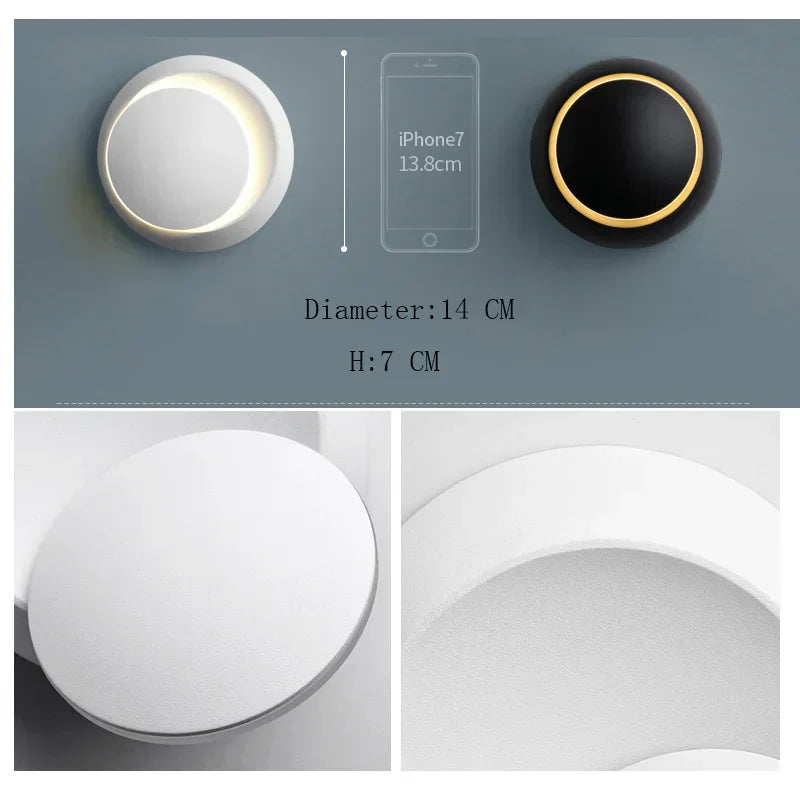 LED Modern Wall Lamp – 350° Rotatable Wall Sconce for Living Room & Bedroom