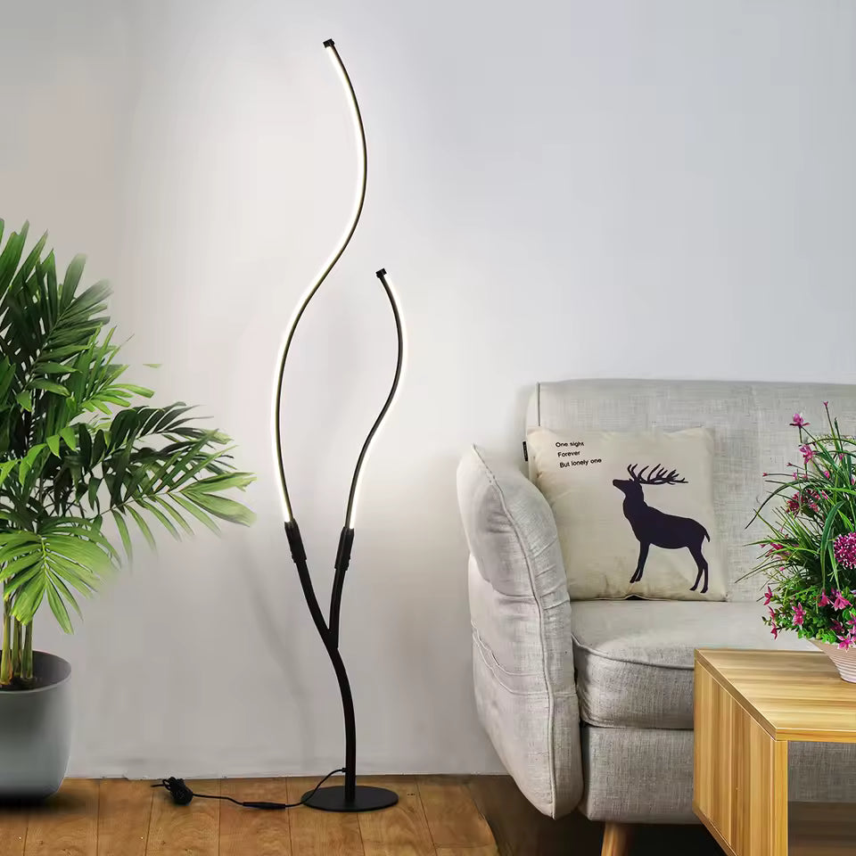 Trelune | Modern Tree-Style LED Floor Lamp with Remote Control & RGB Light Modes