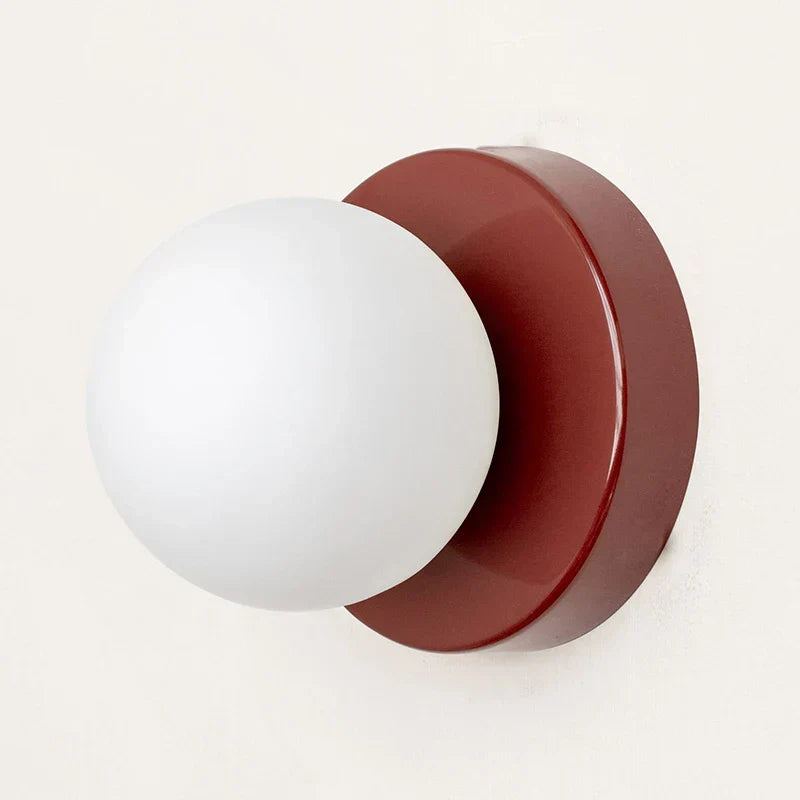 Nordic LED Glass Wall Lamp – Minimalist Base Sconce for Bedroom, Hallway, and Staircase Lighting