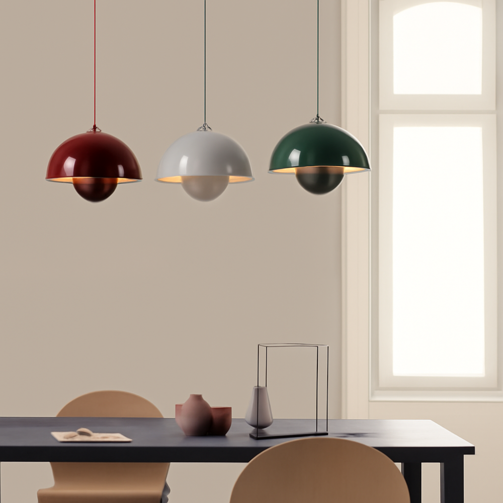 Semi-circular coloured chandelier
