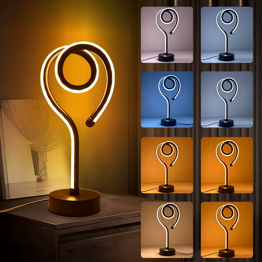 Rivilo | LED Table Lamp with RGB Wave Effect & Touch Control