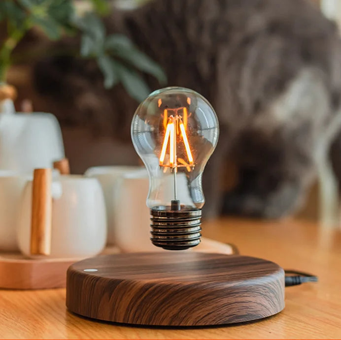 Magnetic Levitation Lamp with Floating LED Bulb, Tri-Color Touch Control Desk Light for Home Office Decoration