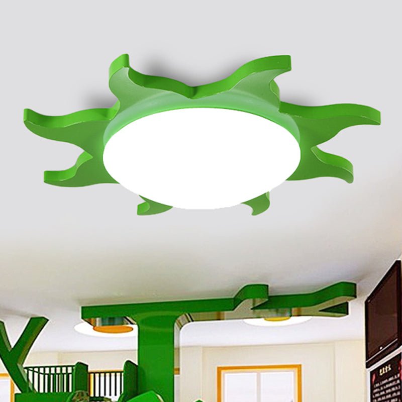 Ceiling lamp in sun shape - wood and acrylic cartoon