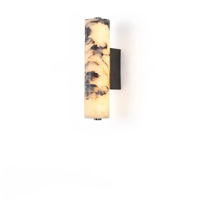 Cilenro | natural marble cylinder wall lamp for bedroom and stairways