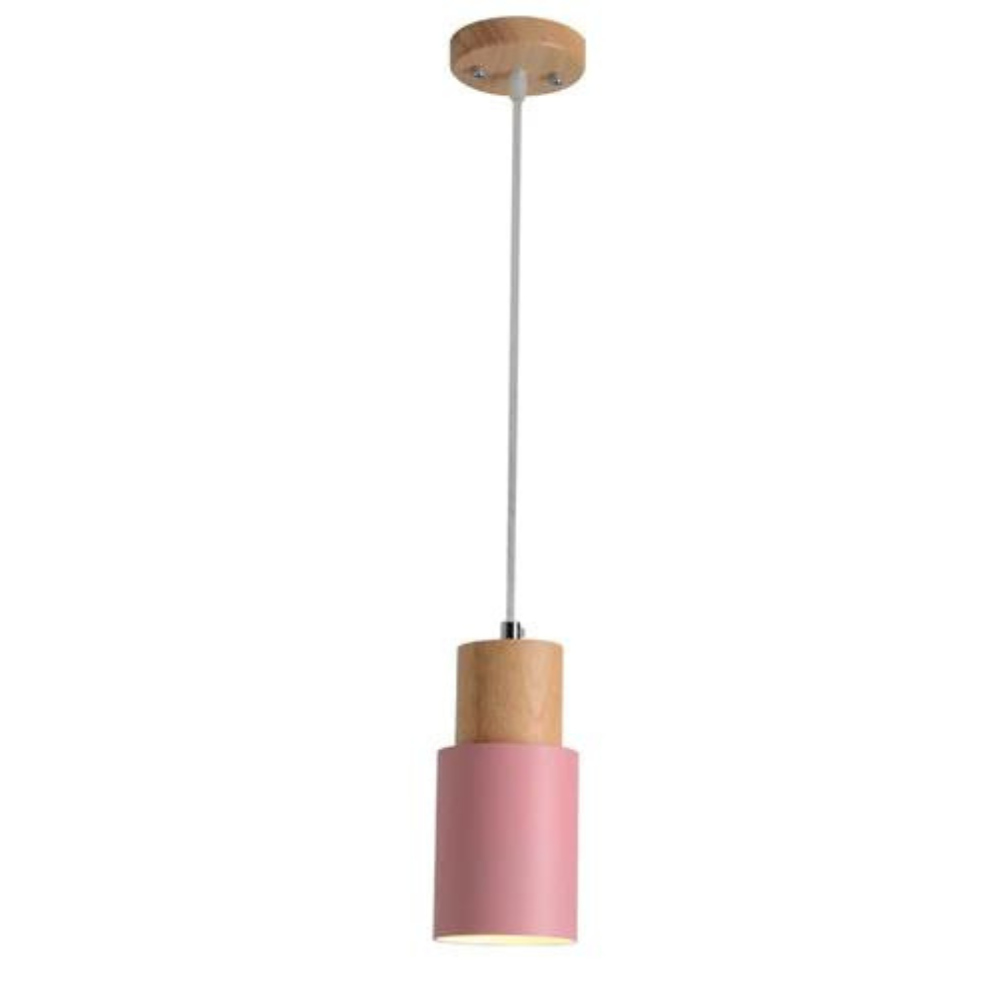 Colorful Nordic Wooden Base Pendant Light