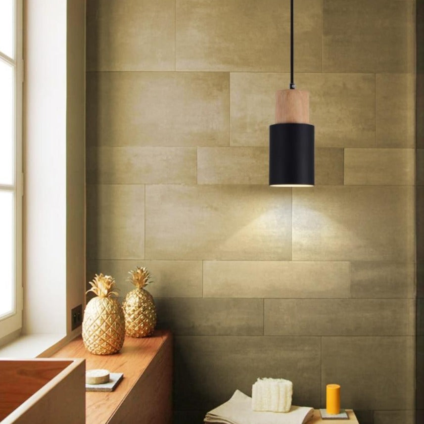 Colorful Nordic Wooden Base Pendant Light