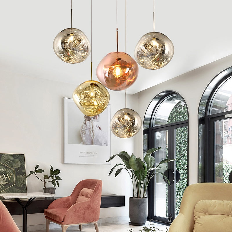 Colorful Warped Pendant Lights